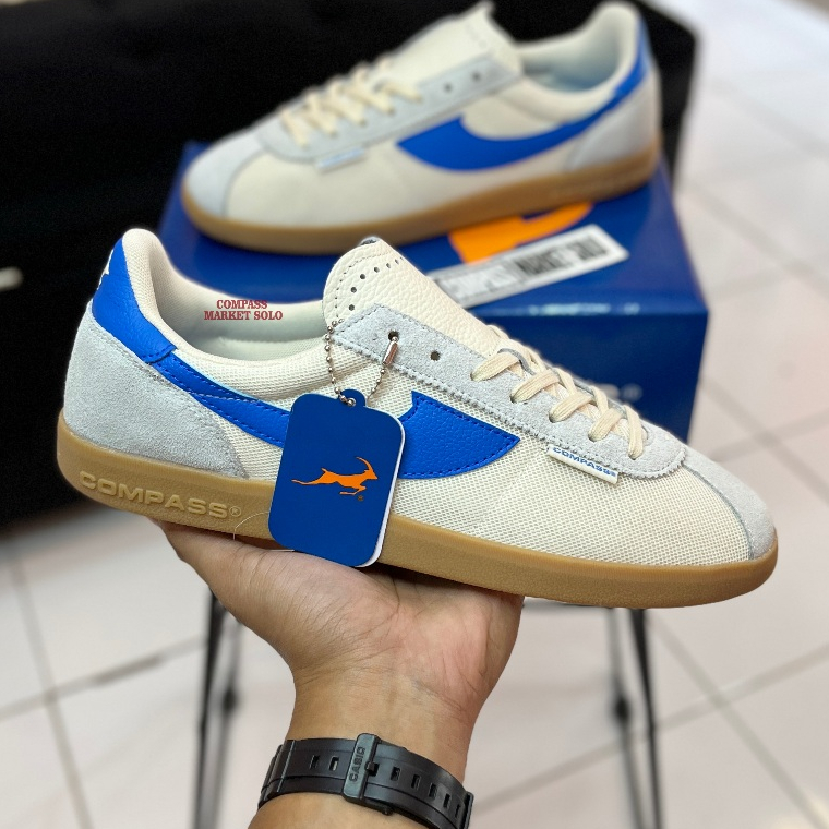 [ORIGINAL] SEPATU COMPASS TRIBUNE WHITE BLUE || COMPASS TRIBUN WHITE