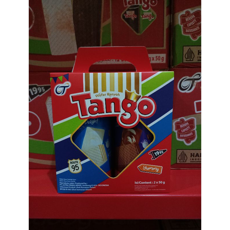 

Tango wafer isi 2 kaleng Vanila dan Coklat