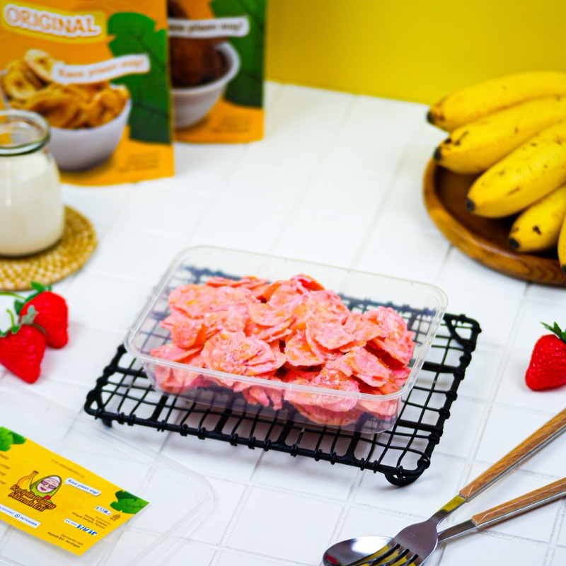 

Keripik Pisang Lumer Mamah Eni Rasa Stroberi 150 gram