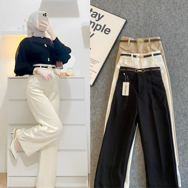 ORO PANTS - Loose Pants Trouser Wanita - Celana Anti Kusut - Celana Kulot Wanita