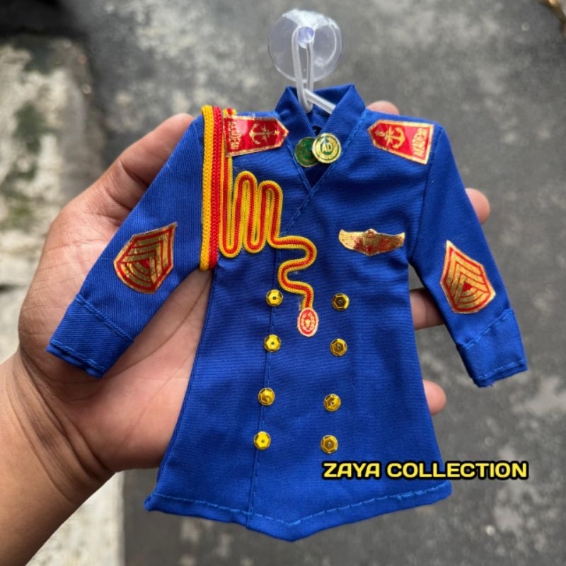 Baju Akmil mini biru - Gantungan baju Akmil mini buat di kaca mobil
