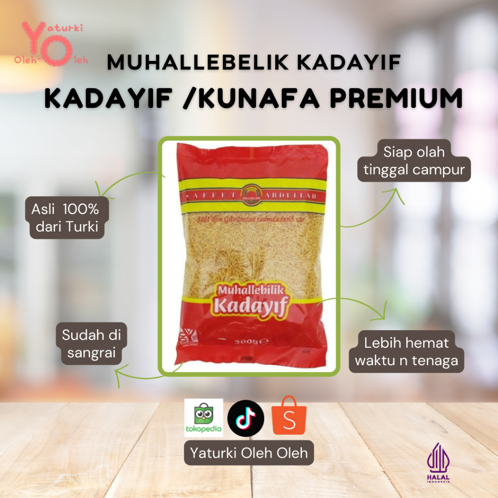 

Kunafa Sangrai / Muhallebelik Premium Coklat Dubai (Kadayif) Bahan Coklat Dubai asli Turki