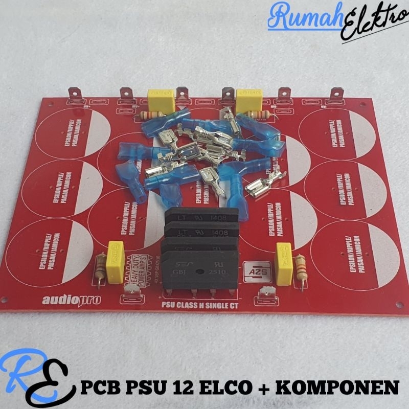PCB PSU 12 ELCO CLASS H SINGLE CT FULL KOMPONEN PLUS SKUN KOMPLIT