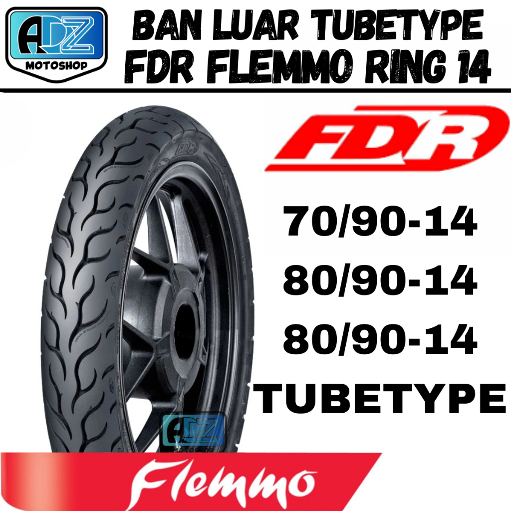 Ban Luar FDR FLEMMO RING 14 TUBETYPE MOTOR MATIC 70/90-14 80/90-14 90/90-14 DEPAN BELAKANG MOTOR BEA