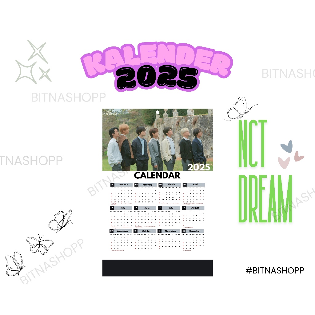 

2025 KALENDER NCT DREAM KPOP + LAMINASI 2SISI BITNA IDOL BIAS KOREA MURAH UNOFFICIAL NCTZEN MARK RENJUN JENO HAECHAN JAEMIN CHENLE JISUNG READY STOCK !