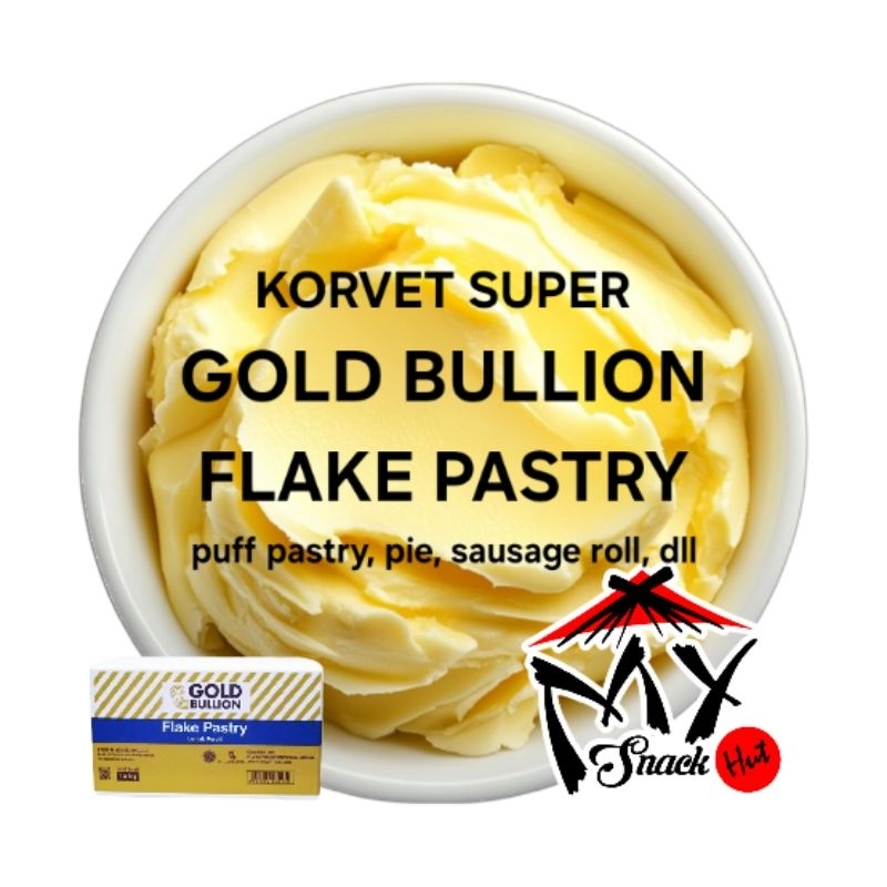 

KORVET SUPER 250GR GOLD BULLION FLAKE PASTRY KORSVET PUFF SHORTENING CROISSANT LEMAK LIPAT HALAL