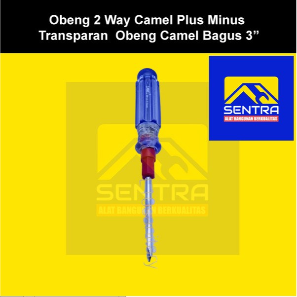Obeng 2 Way Camel Plus Minus Transparan / Obeng Camel Bagus 3”
