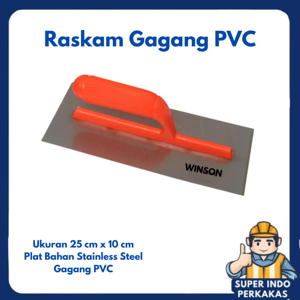 Raskam Plat Baja Alat Acian Tembok / RASKAM GAGANG PVC & RASKAM GAGANG Kayu Superindoperkakas