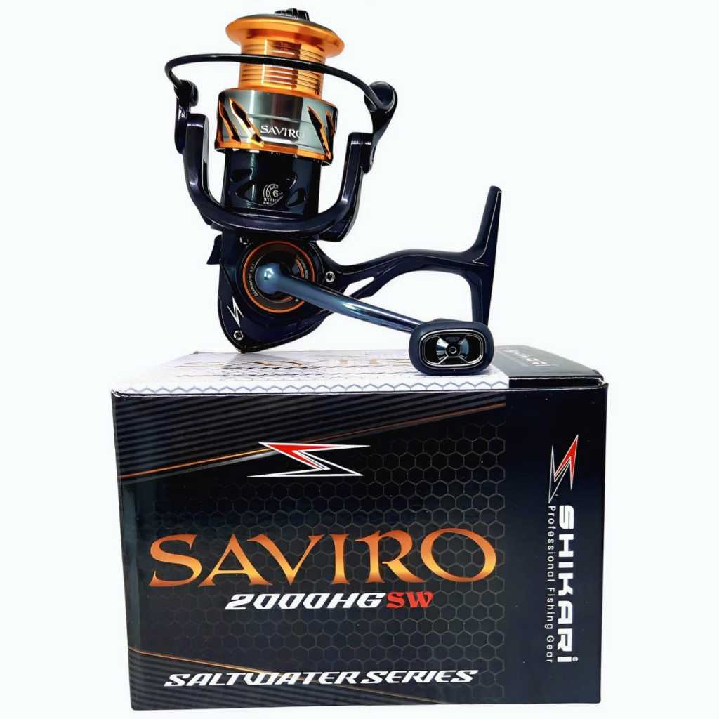 Reel Pancing Shikari Saviro High Gear Ukuran 1000-3000 Salt Water Ball Bearing 6+1 Free Tutup Knob