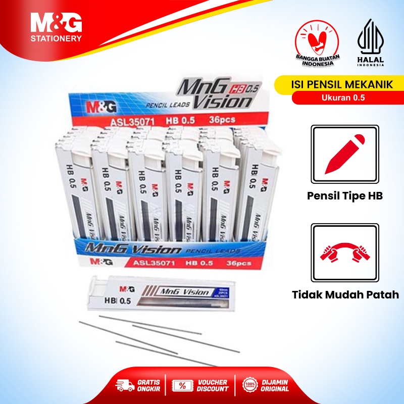 

M&G Isi Pensil Mekanik HB 0.5 mm/ 0.7 mm Refill Lead Pencil Mechanic Refill Pencil Tidak Mudah Patah Cocok Untuk Semua Type Hasil Rapi Menulis & Menggambar