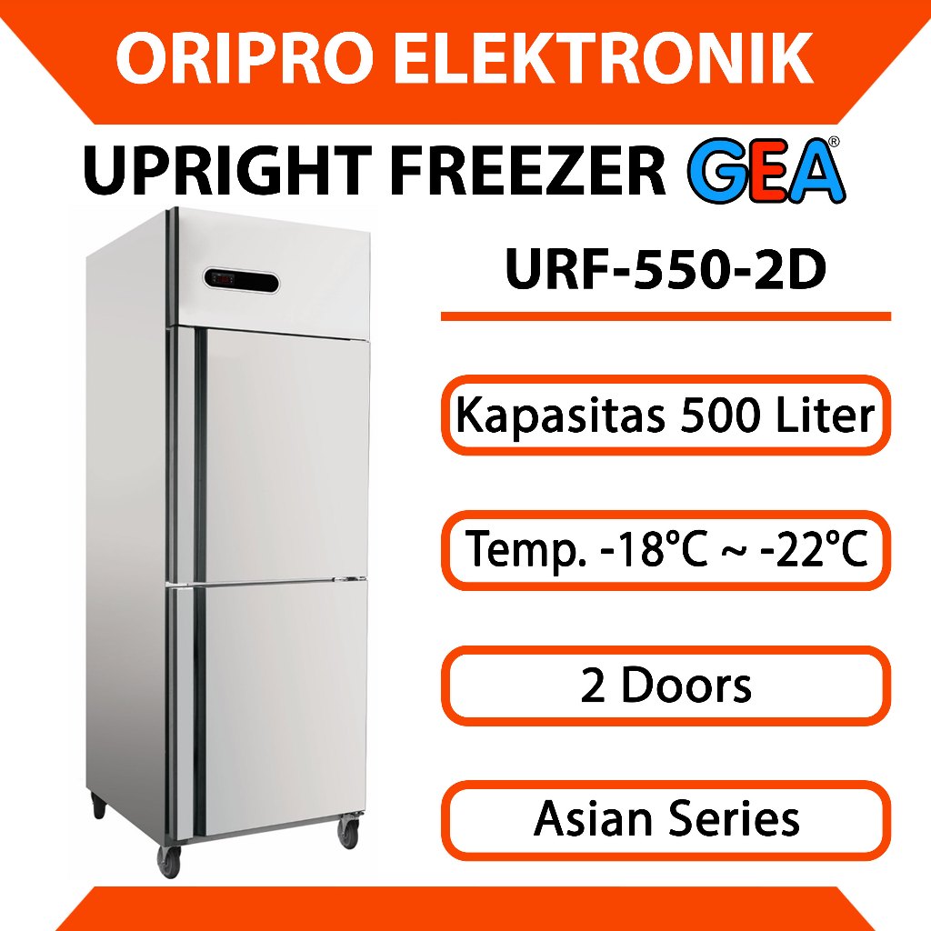 Upright Freezer 500 Liter GEA 2 Pintu Asian Series URF-550-2D