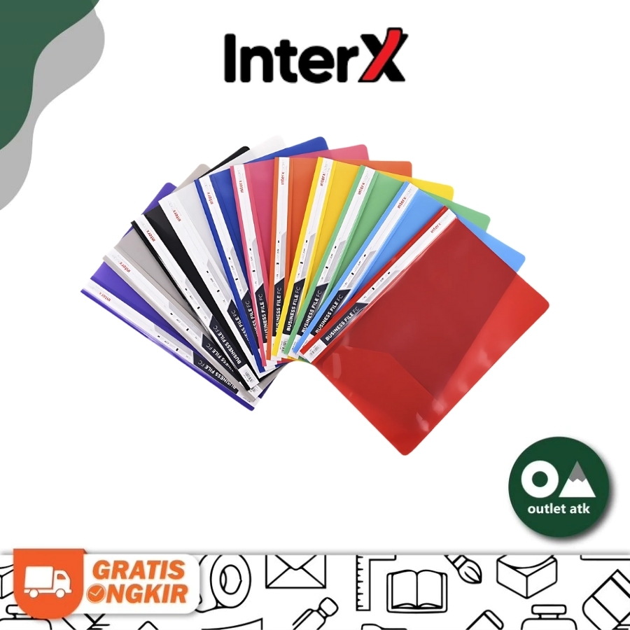 

Inter X Folder Business File Folio 1 Pak (12 Pcs) - Map Plastik Acco F4