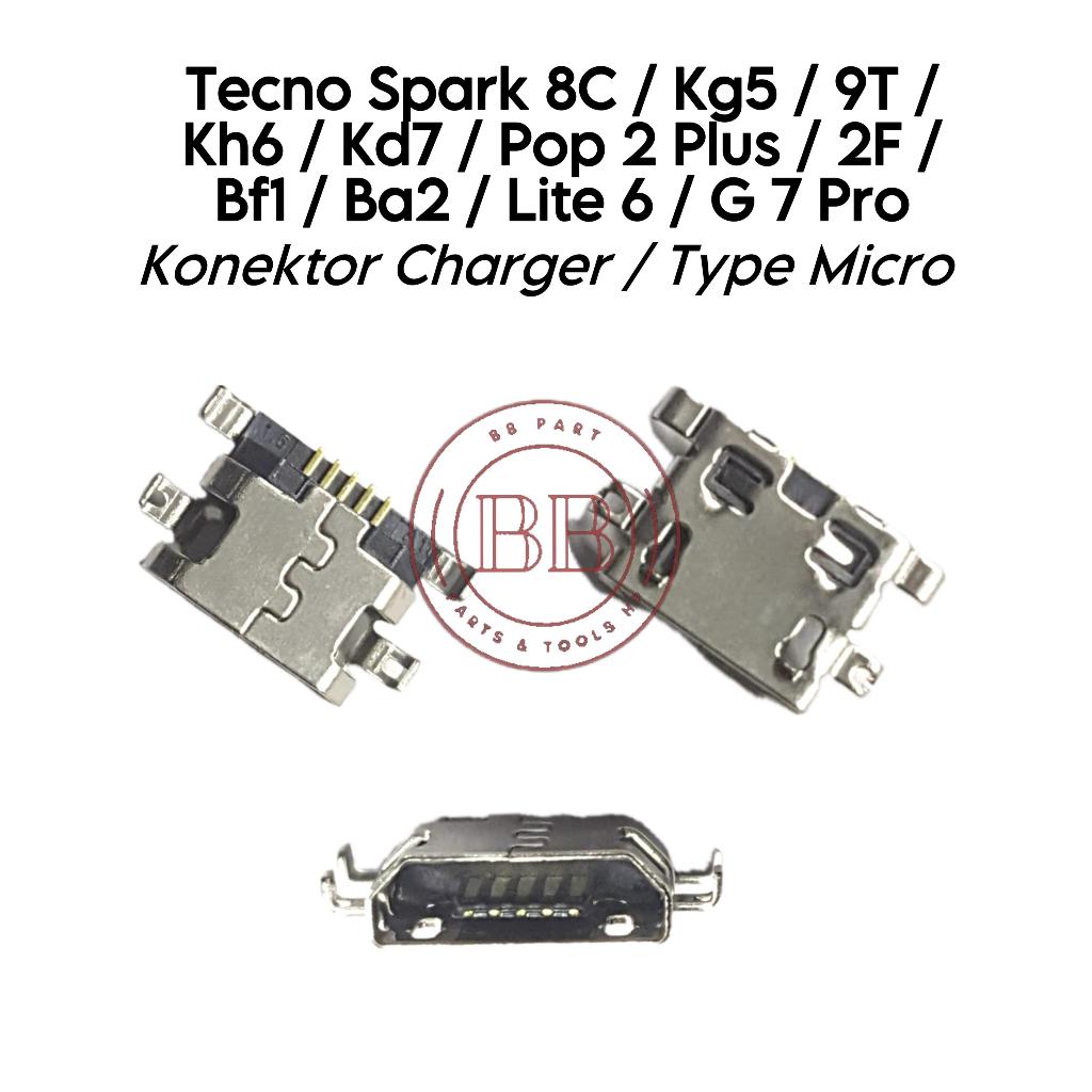 Konektor Charger Only Tipe ( Micro ) Tecno Spark 8C / Spark 9T / Pop 2+ / Pop 2 Plus / Lite 6 / G7 P