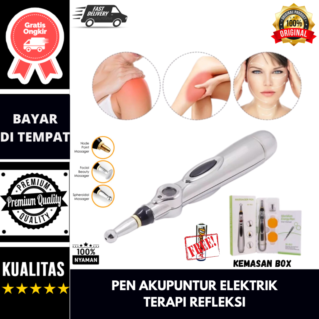 Electric Acupunture Pen Alat Terapi Akupuntur Kesehatan Massager Pen DF-618 Original Meridian Energy