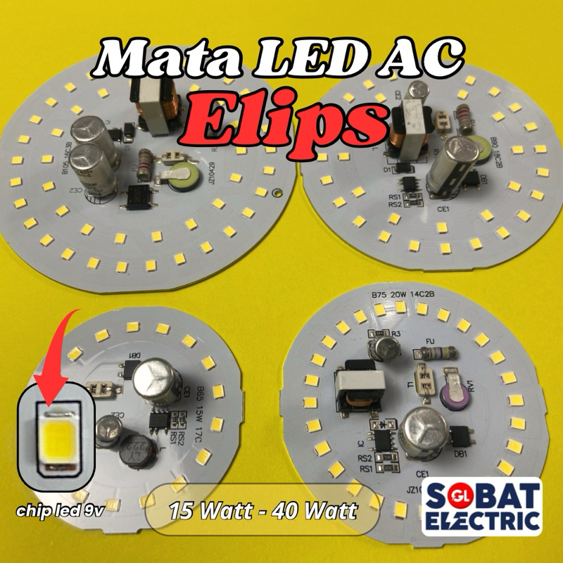 PCB LED AC Tipe Elips - Modul Mata Lampu LED