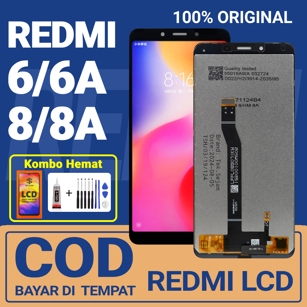 LCD XIAOMI REDMI 6A / 6 / 8A / 8 ORIGNAL 100% FULLSET LAYAR HP TOUCHSCREEN ORI ASLI