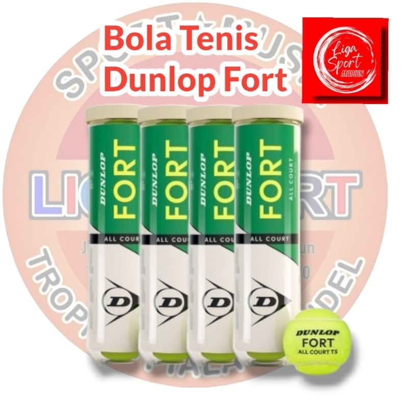 Bola Tenis Lapangan Dunlop Fort isi 4 bola