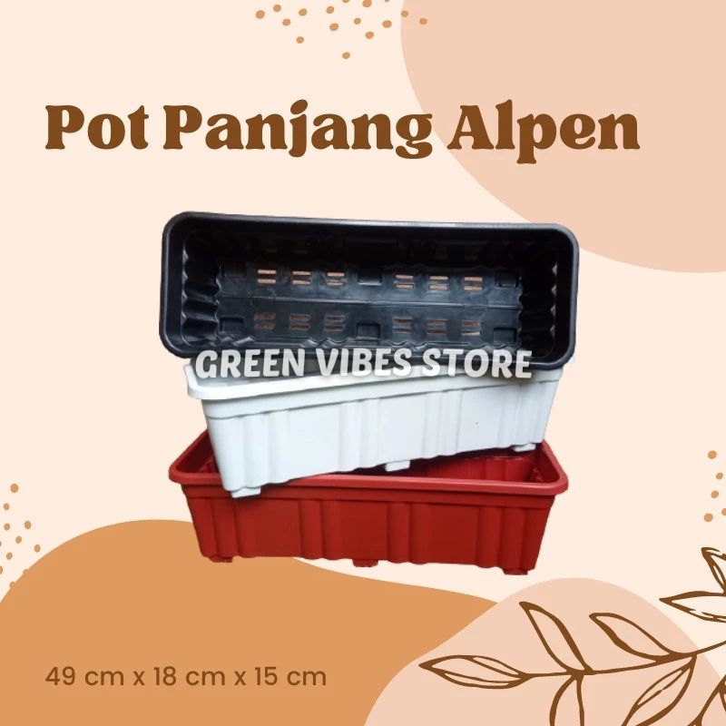 pot lee kwan yew panjang 50cm putih hitam merah