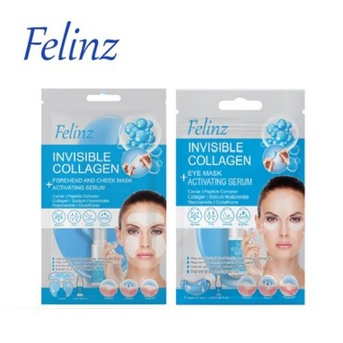 FELINZ COLLAGEN EYE MASK + ACTI SERUM // COLLAGEN FOREHEAD & CEEK MASK + ACTI SERUM