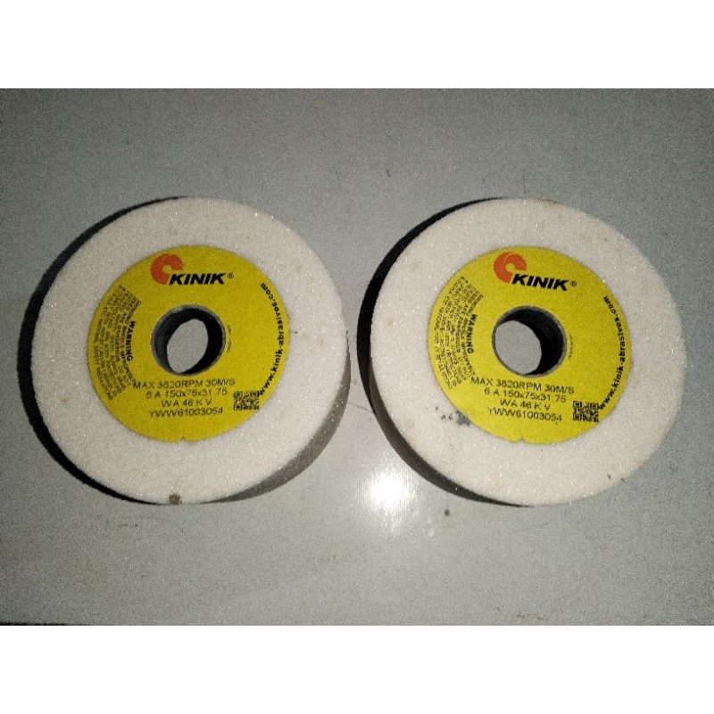 KINIK - Batu Gerinda Mangkok putih  6 " /Batu Gerinda Mangkok Putih Kinik 6 inch 6A 150x75x31.75 WA4