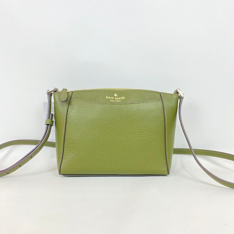 KS monica pebbled leather crossbody enchanted / green