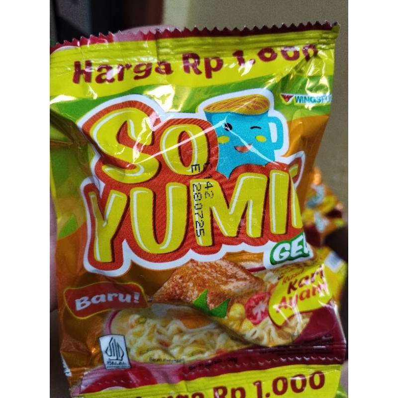

So Yumie Mie Gelas Rasa Kari Ayam 1 Renceng isi 10 Sachet