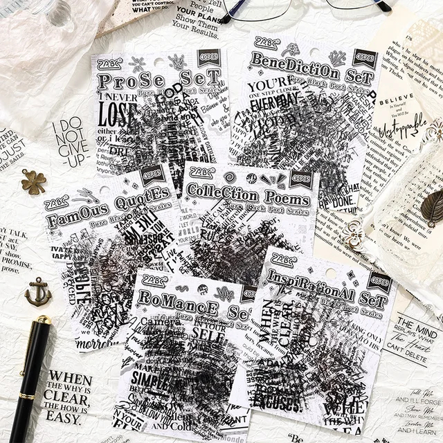 

40 sheets per pack pure black poet creative stickers