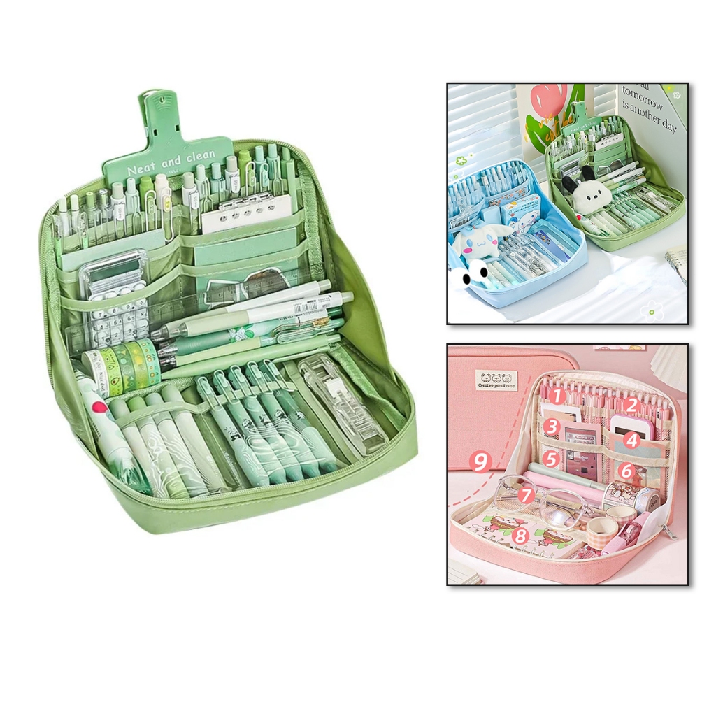

Kapasitas ekstra besar Pencil Case Multifungsi Stationery Storage Sederhana dan bergaya tas pensil Perlengkapan alat tulis kantor siswa