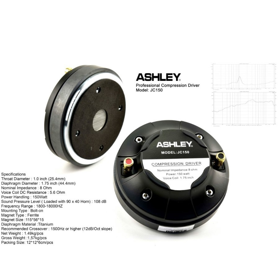 TWEETER DRIVER ASHLEY JC150 SPEAKER TWEETER ASHLEY BAUT ORIGINAL JC 150