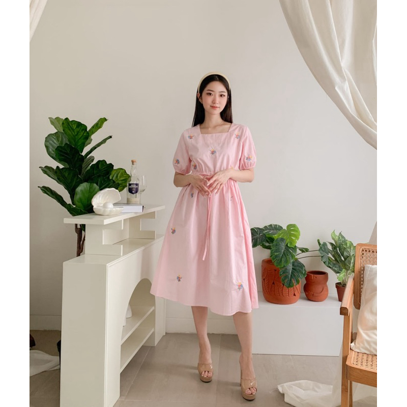 Dress Bkk Cotton Import HQ + Embroidery