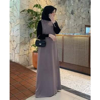 SABINA DRESS Baju Gamis Wanita Lebaran 2025 Ceruty Babydoll Full Puring Mix Payet Dress Kondangan Si