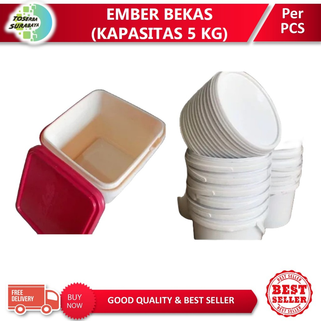 Ember Bekas / Pail Bekas (kapasitas 5kg) / Tong Plastik Tebal & KUAT