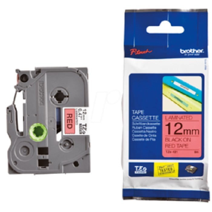 

BROTHER Label Tape TZE 431 12mm Black On Red