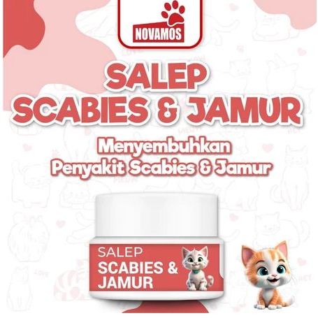 NOVAMOS Salep Scabies Jamur Kucing dan Anjing Obat Gatal Gudik Koreng Ampuh
