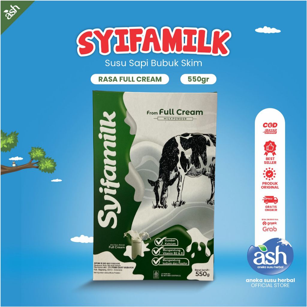 

SUSU SYIFAMILK RASA FULLCRESm 550gr - Sebagai Sumber Energi Menaikkan Berat Badan Menguatkan Tulang Menyehatkan Jantung - Adam Herbal - anekasusuherbal