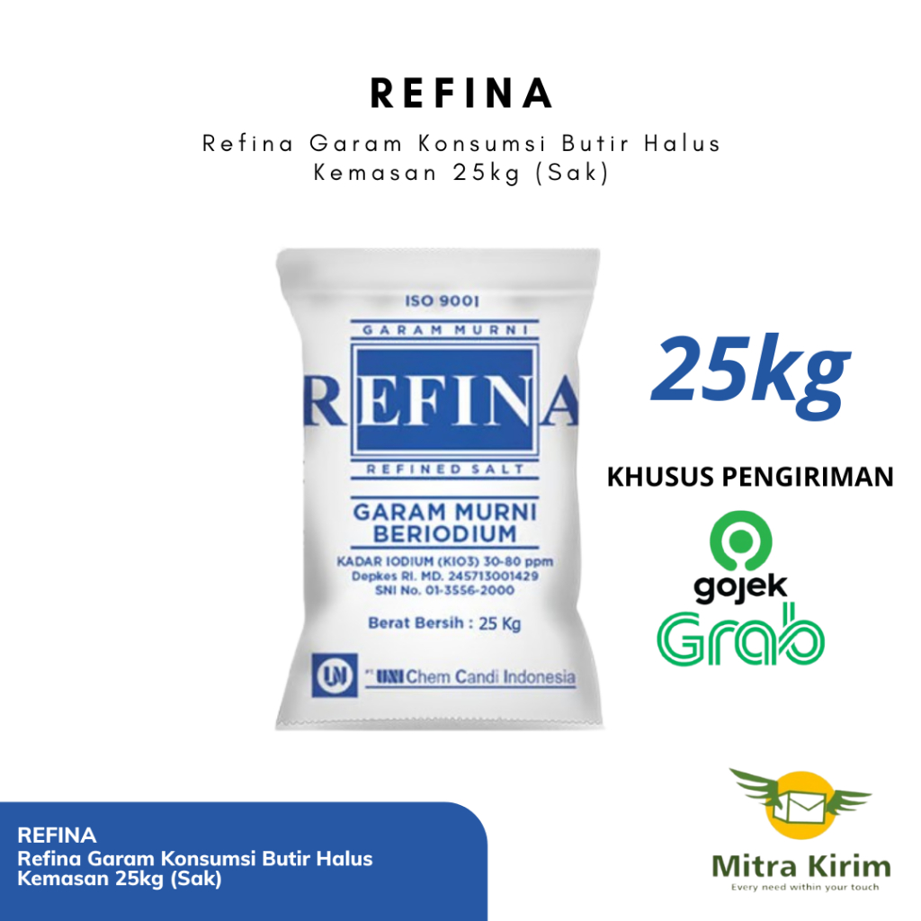 

Refina Garam Konsumsi Butir Halus Kemasan 25kg - KHUSUS INSTANT