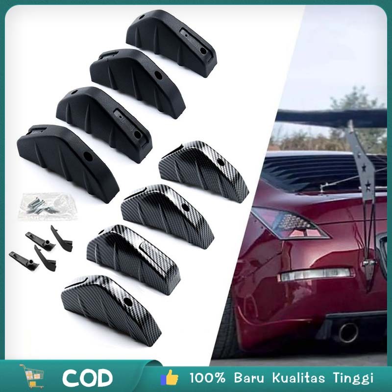 4pcs Winglet Belakang Mobil Car Carbon Fiber Patter Modified Berbagai Jenis Mobil Pelindung Bumper B