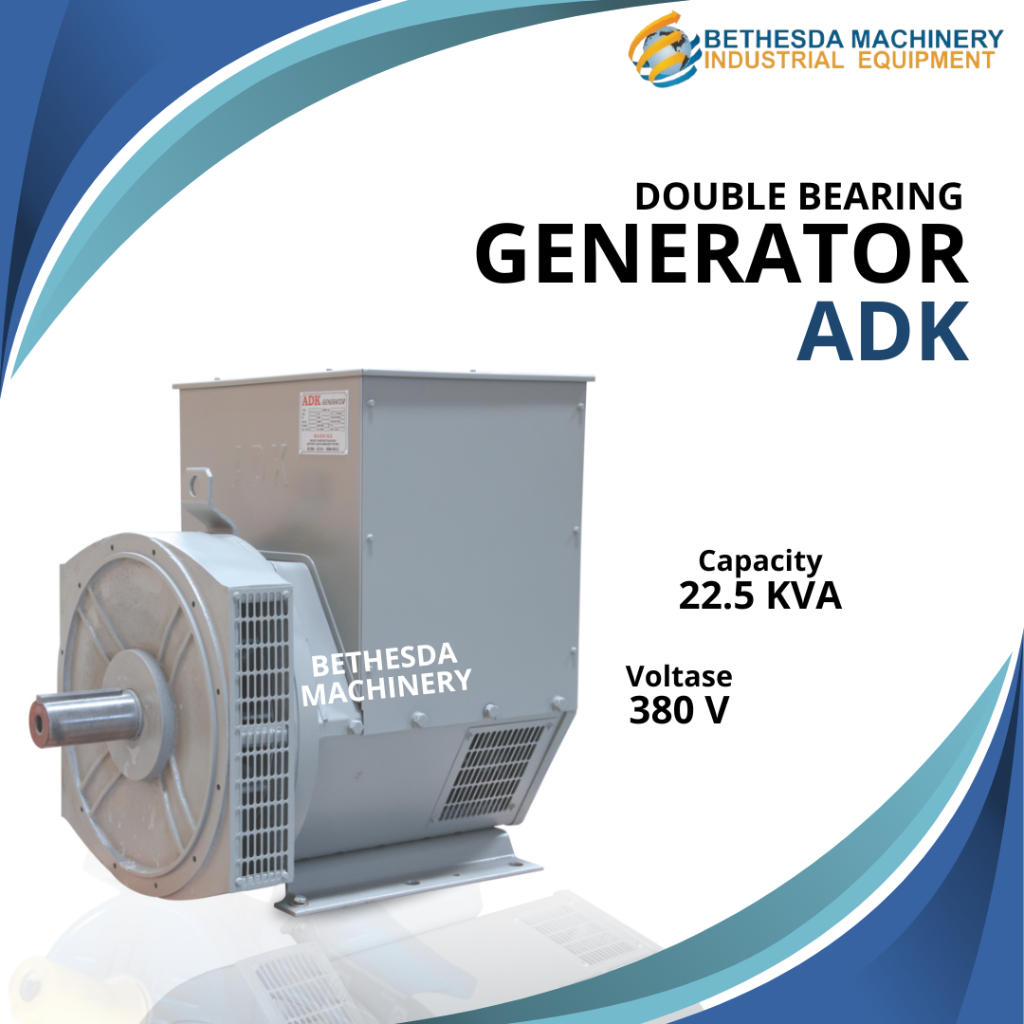 Generator Mesin ADK 22.5 Kva 18000 Watt 3 Phase Double Bearing