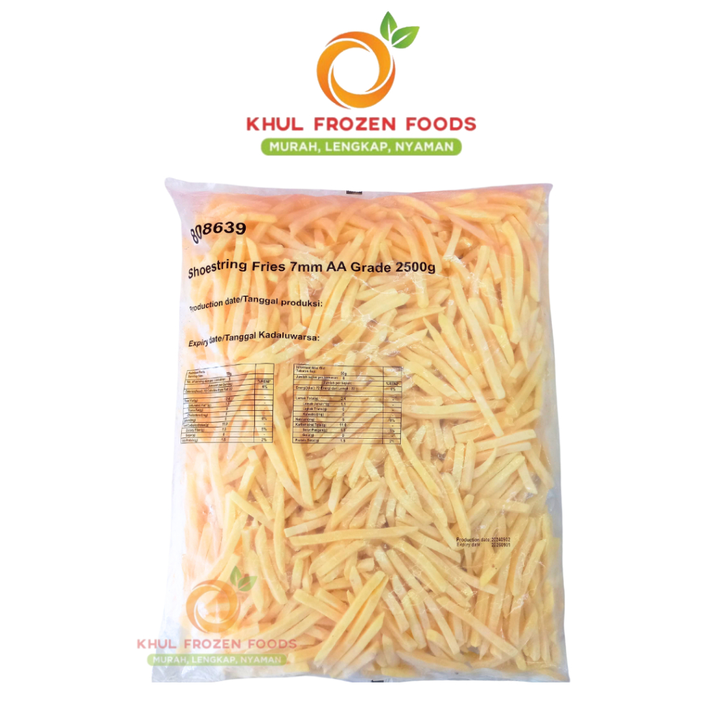 

Aviko Kentang Shoestring 2.5Kg / AVIKO / French Fries / Kentang goreng curah / Kentang frozen