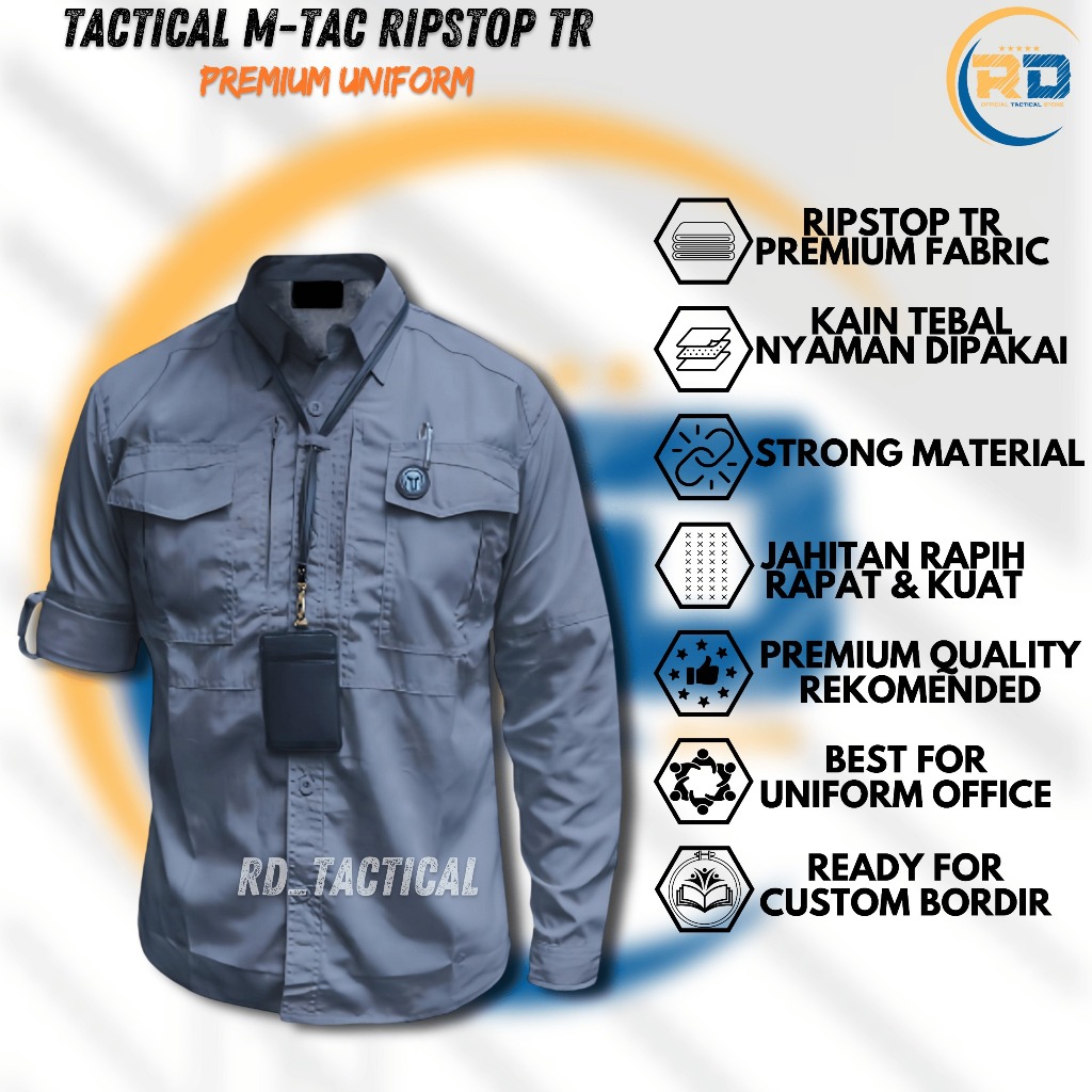 Kemeja Tactical M-Tac Ripstop TR Premium High Quality Baju Outdoor PDH PDL Lapangan Lengan Panjang P