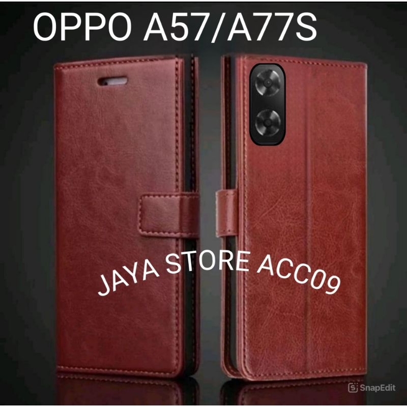 CASING OPPO A57/A77S FLIP COVER SARUNG CASE DOMPET