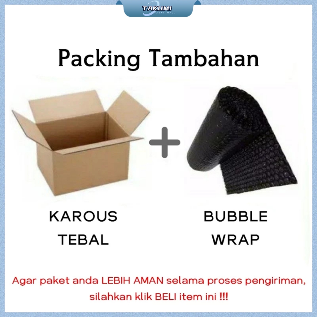 

Kardus Tebal & Bubble Wrap Packingan Tambahan Bubble Wrap pakingan tambahan khusus paket Keluar Kota