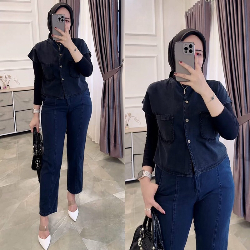 SET CEL OUTER JEANS