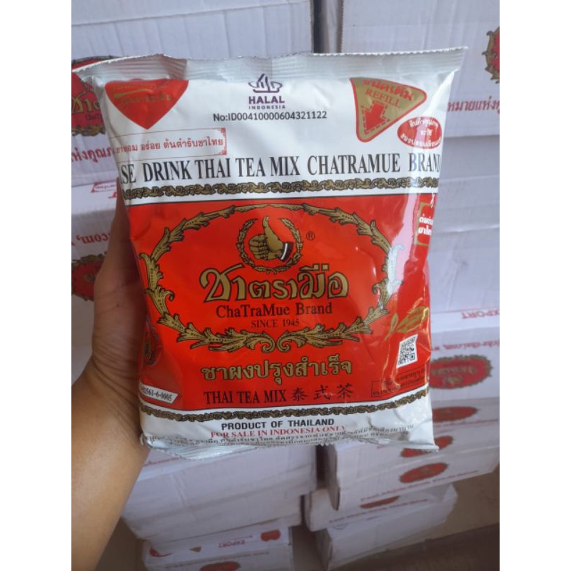 

THAI TEA MIX ORIGINAL 400g // 1Dus isi 12pcs merk chatramue sudah BPOM & HALAL