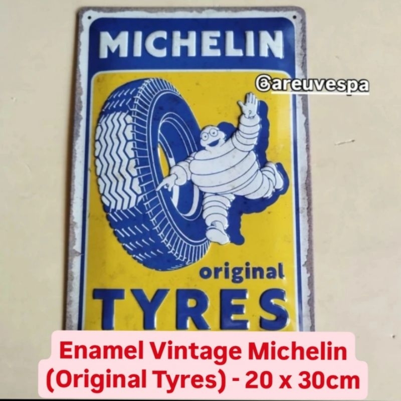 Enamel Vintage Michelin - Original Tyres (20cm x 30cm)