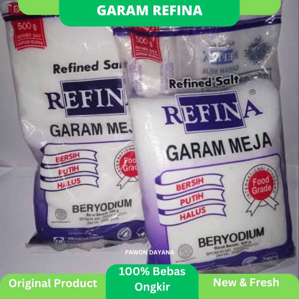 

Garam Refina 500gram / Garam Meja / Garam Dapur / Refina Garam