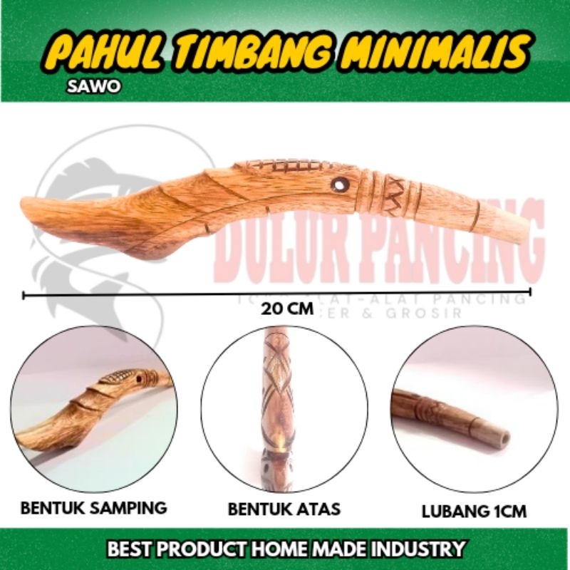 Gagang joran kayu timbang minimalis