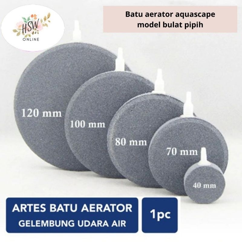 Batu Aerator Aquarium Panjang Bulat Besar Airator Stone Aquascape pipih
