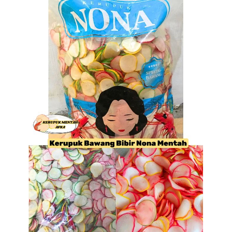 

[1 kg] Kerupuk Bawang Bibir Pelangi Nona/Krupuk seblak mentah