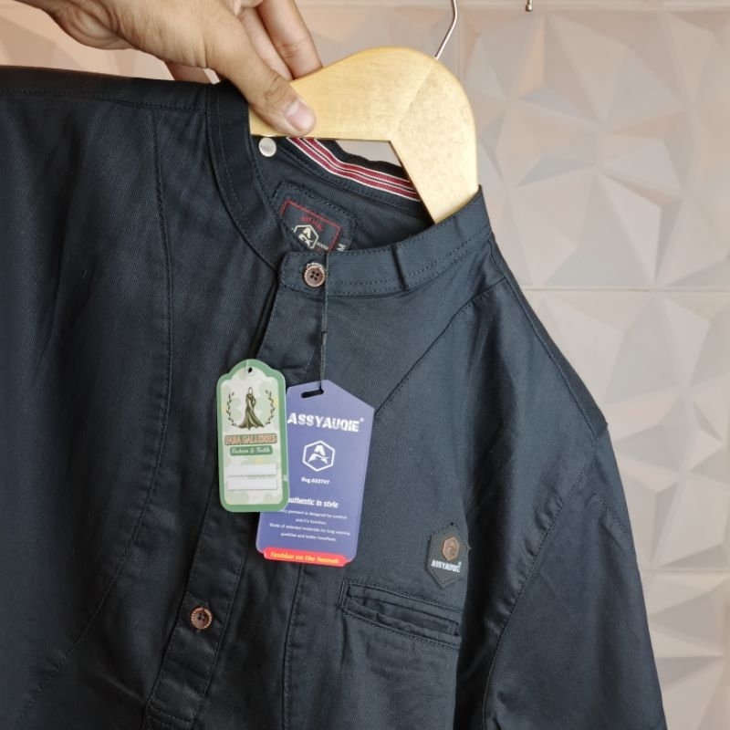 [BAJU KOKO]KOURTA LENGAN PENDEK MODEL KERAH BULAT BAHAN KATUN UKURAN M L XL ASSYAUQIE/BAJU KOKO/KOUR